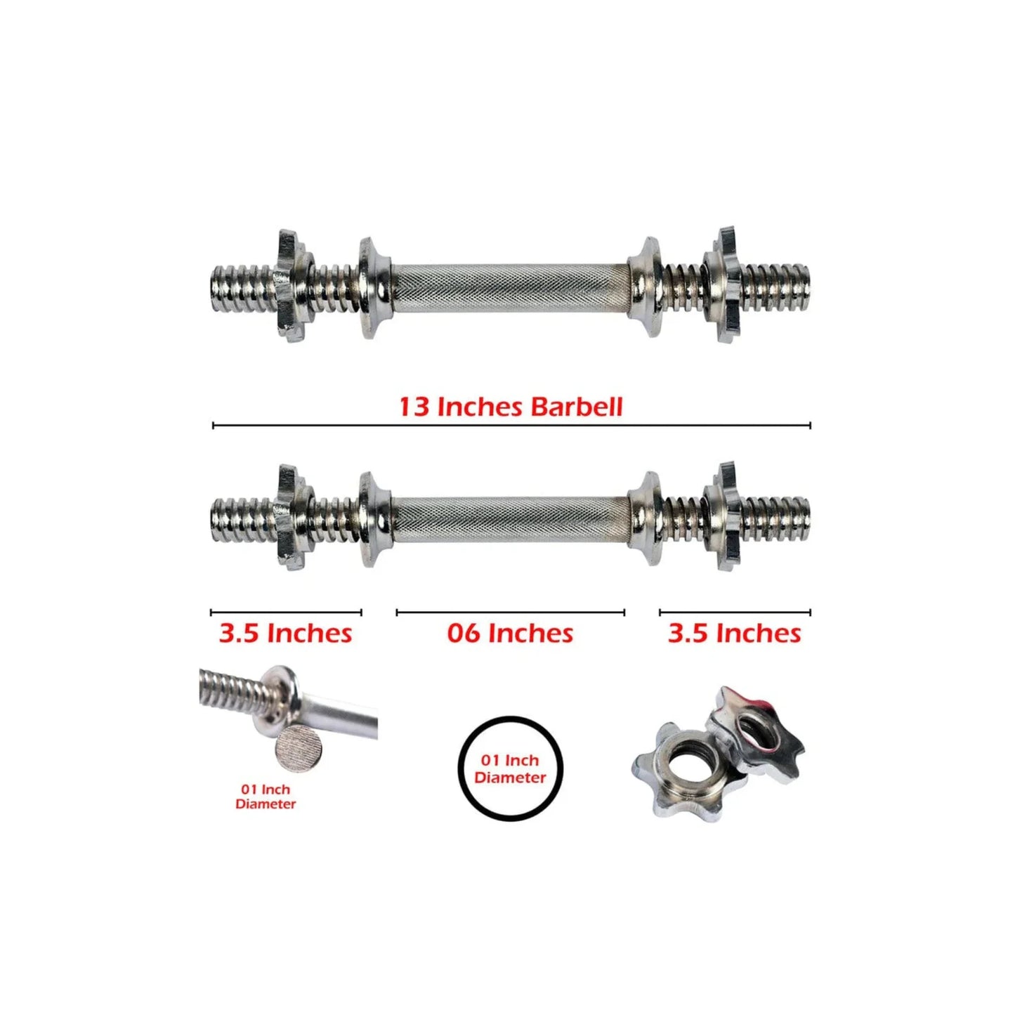 Home Gym Combo Pack 6 in 1 – 3ft Barbell Rod, ZEEMAX 20KG Weight Plates (2KG+3KG+5KG Pair), 13-Inch Chrome Dumbbell Rod Pair, 10mm Yoga Mat, Magnetic Twist Waist Board & Double Spring Tummy Trimmer | Complete Home Workout Set