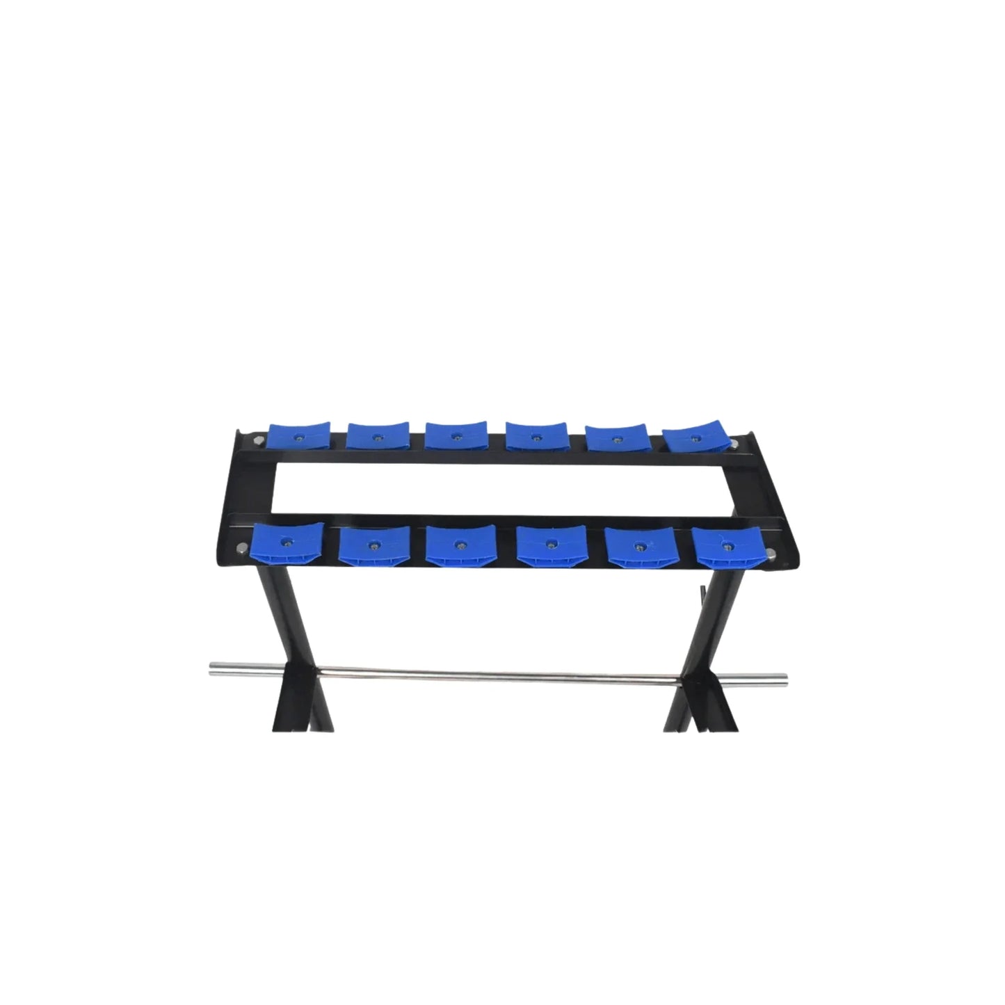 Dumbbell Stand BlueRay Blue/Black Heavy-Duty Iron Rod Rack | Compact 2ft Home Gym Storage Stand with Rubber Grip Anti-Slip Dumbbell Organizer for Fitness Equipment