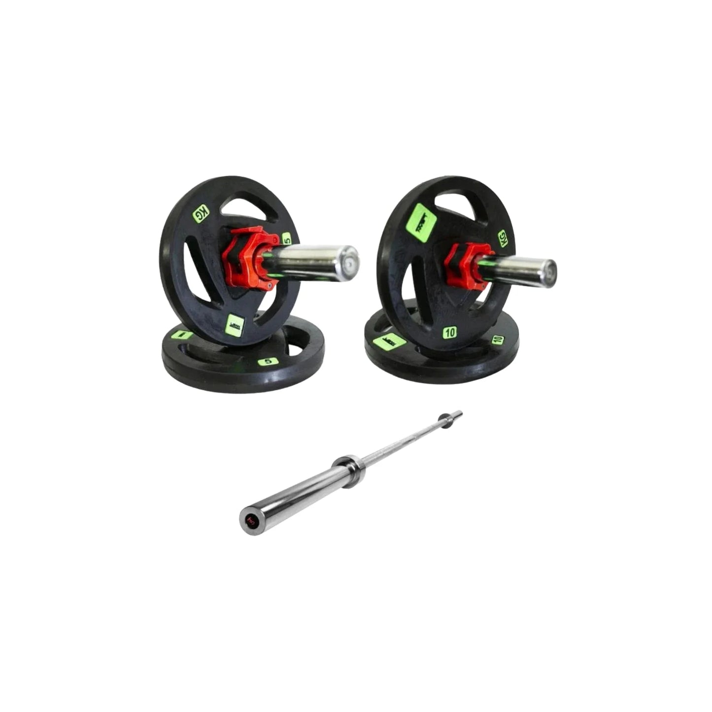 Rubber Weight Plates 85KG Pack with 6FT Olympic Barbell Rod – 2 Inch Plates