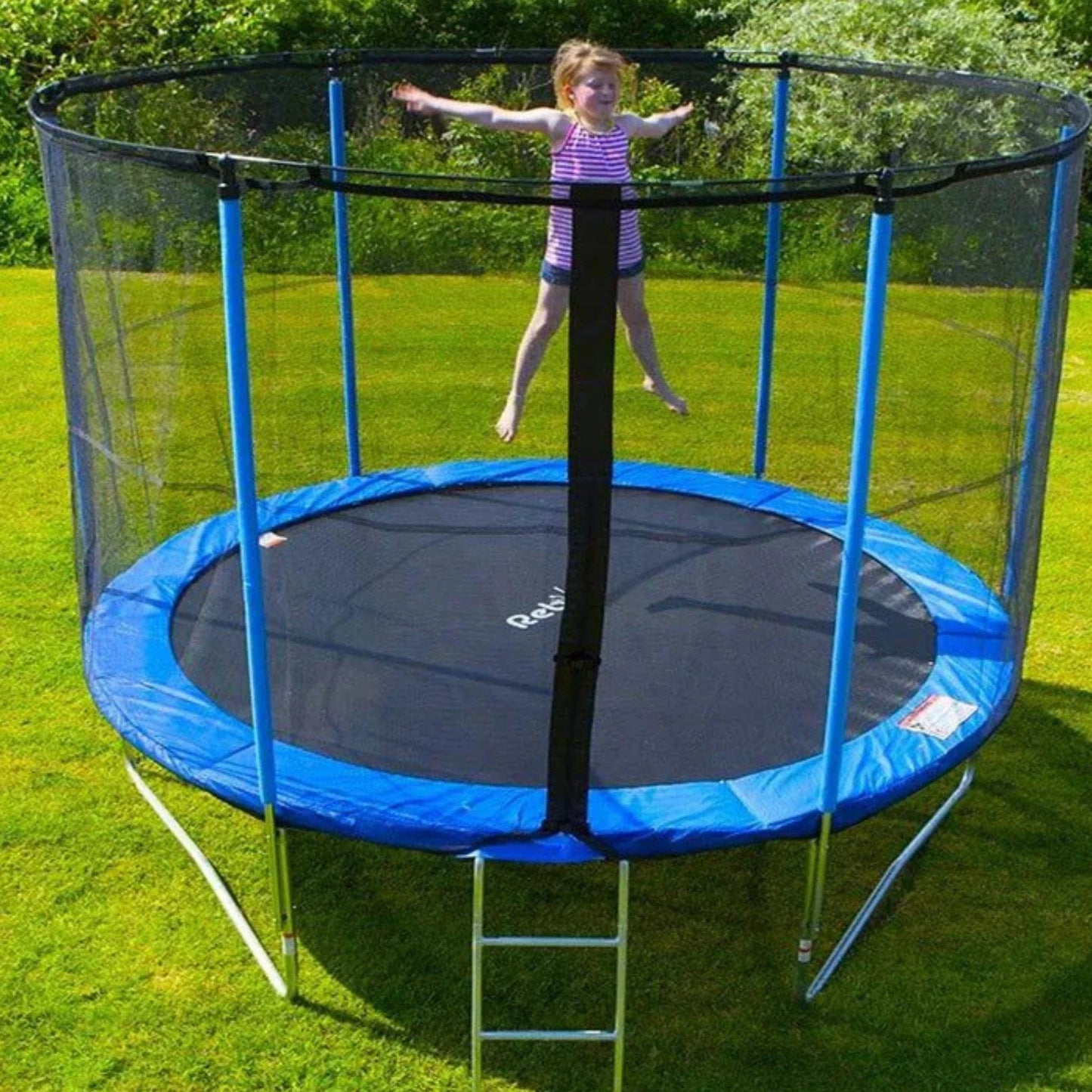 5–6 Feet Round Mini Trampoline with Safety Net & Enclosure | Heavy-Duty Kids Fitness Rebounder, Indoor & Outdoor Foldable Trampoline with Strong Steel Frame & High-Elastic Jump Mat