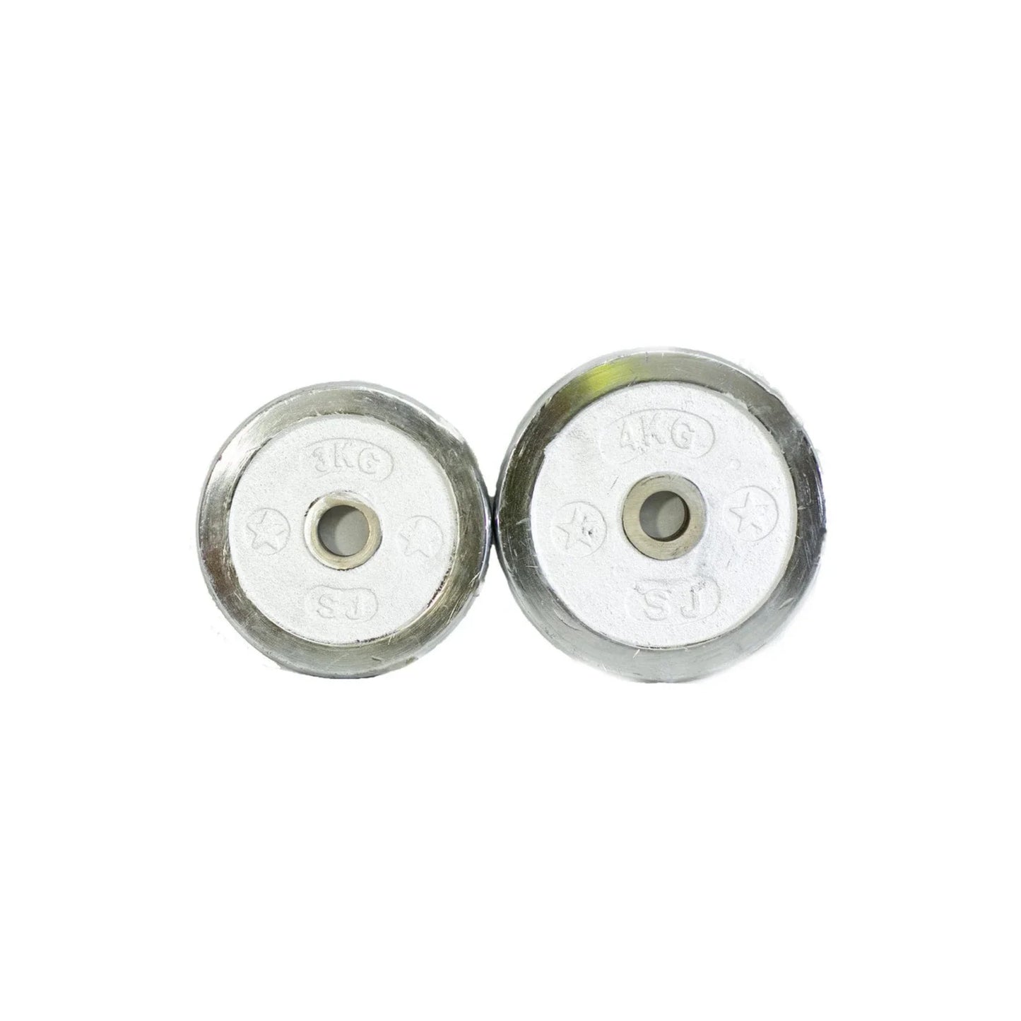Chrome Coated Weight Plates 1–10KG Pair | Standard Gym Weight Plates with Rounded Edges, Durable Steel Finish & Easy Rod Adjustment for Home Strength Training