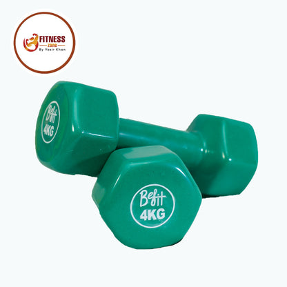 Single Vinyl Dumbbell Single Piece for Women Men – Ladies Dumbbell for Home Gym Exercise – 1kg 2kg 3kg 4kg 5kg Dumbbell for Weight Loss Fitness Yoga Aerobics Arm Workout – Non Slip Coated Dumbbell Weight for Home Gym Use – Single Fixed Weight Dumbbell