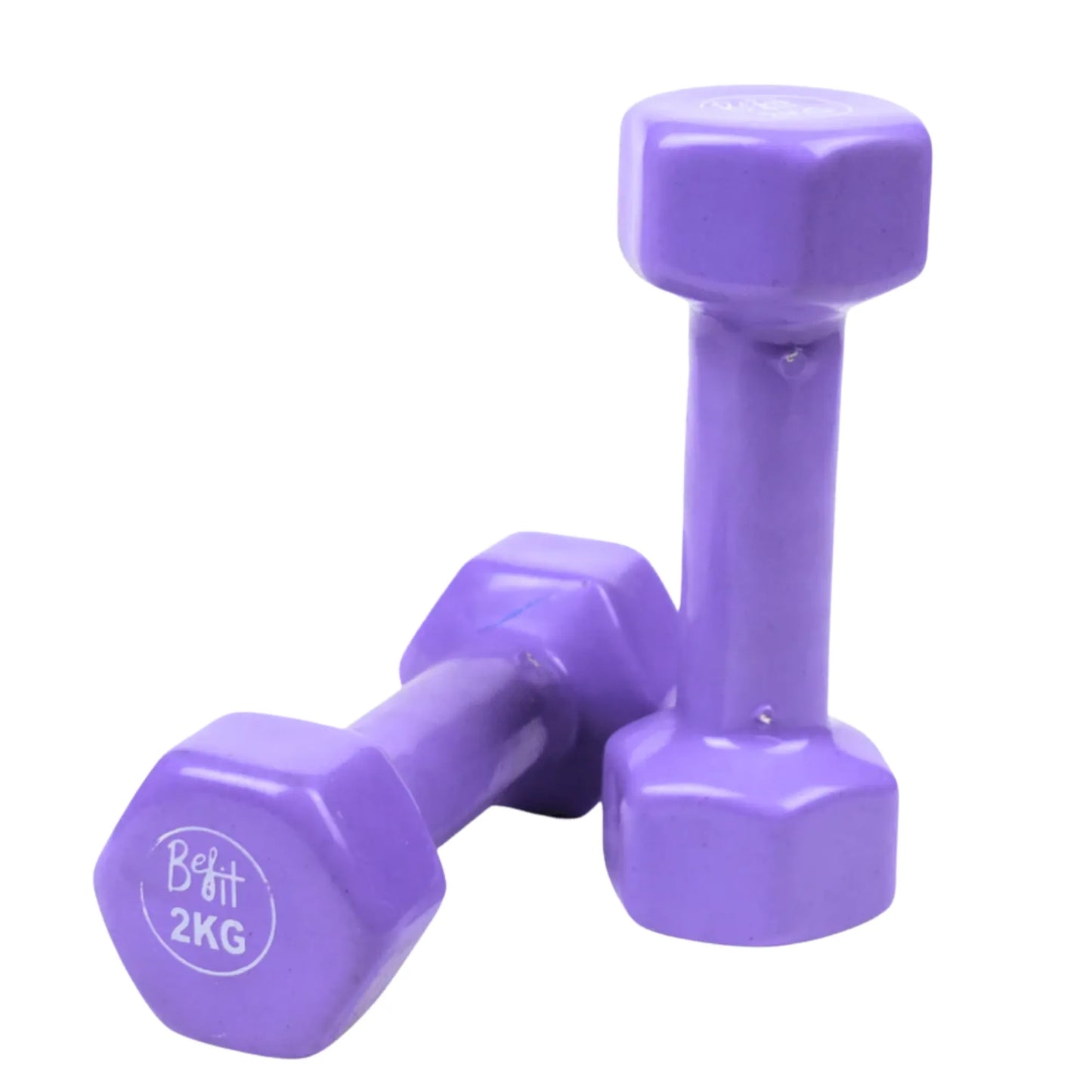 Vinyl Coated Dumbbells 1KG to 5KG (Pack of 2) Anti-Roll Hand Weights for Home Workout, Strength Training, Fitness Exercise & Muscle Toning