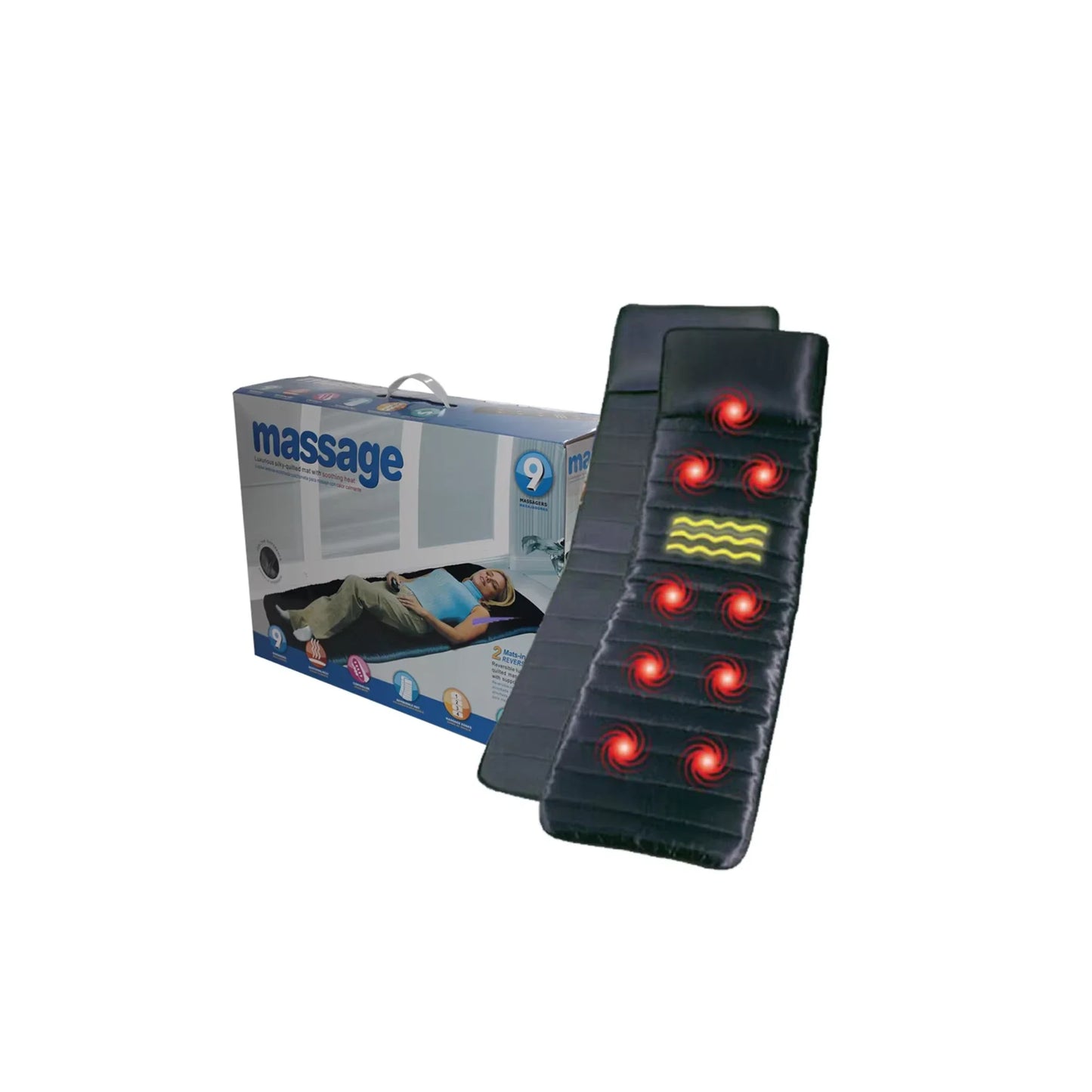 Full Body Tourmaline Massage Mattress Electric Heated Massage Bed | 168×55cm Electric Heated Massage Mattress with 9 Massage Heads, 7 Modes, Input Voltage: 110V AC / 60Hz or 220V AC / 50Hz, Vibration & Far-Infrared Therapy for Pain Relief