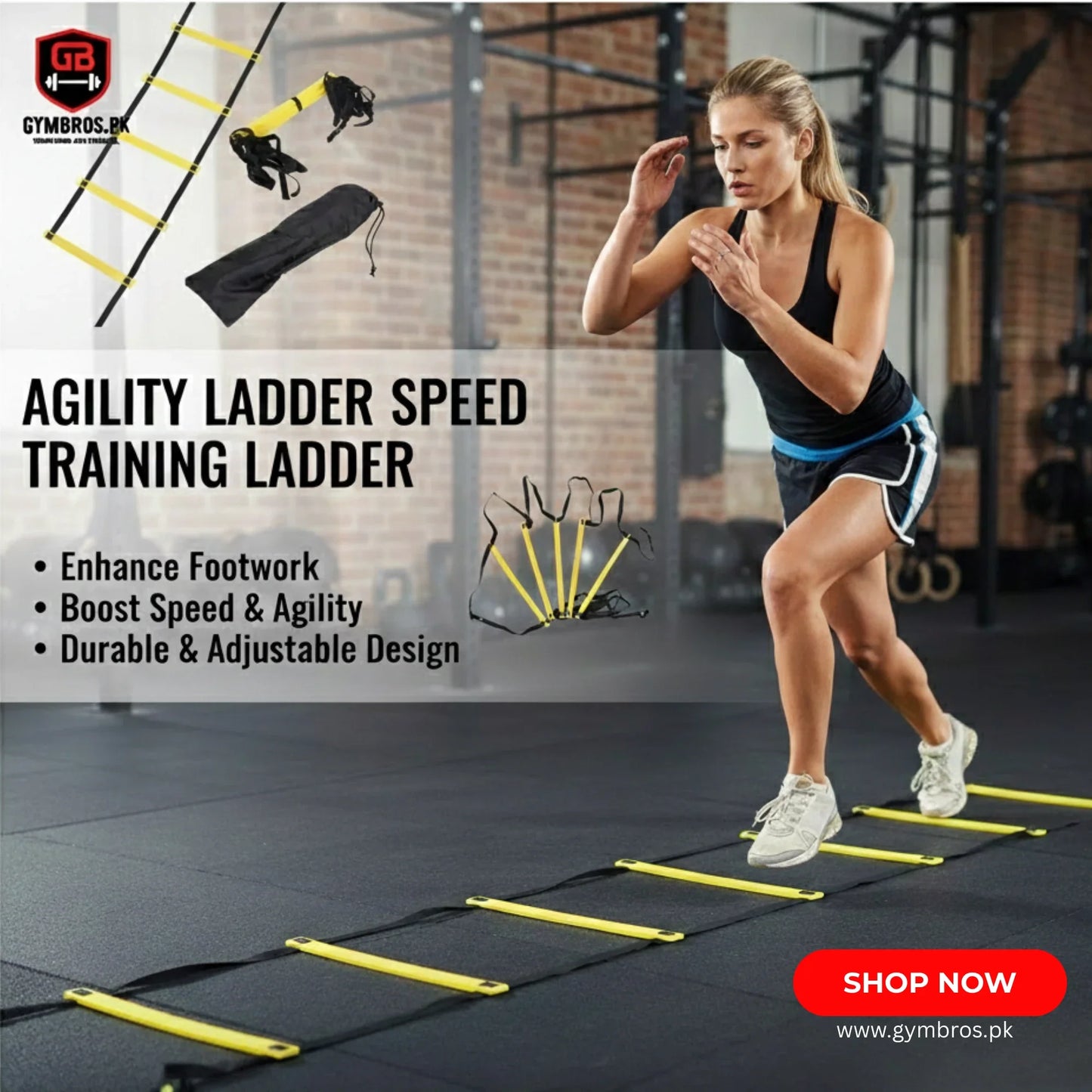 LiveUp Agility Ladder LS3671 Speed Training Ladder Available in 4 Meter & 8 Meter Sizes with Adjustable Steps, Portable Carry Pouch, Plastic & Polyester Footwork Equipment for Football, Cricket & Fitness Training