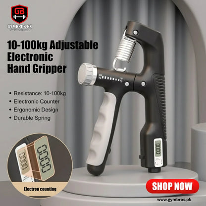 Adjustable Hand Grip Strengthener with Counter, 10–100KG Resistance, Non-Slip  Grip Trainer for Hand, Wrist & Forearm Strength Exercise
