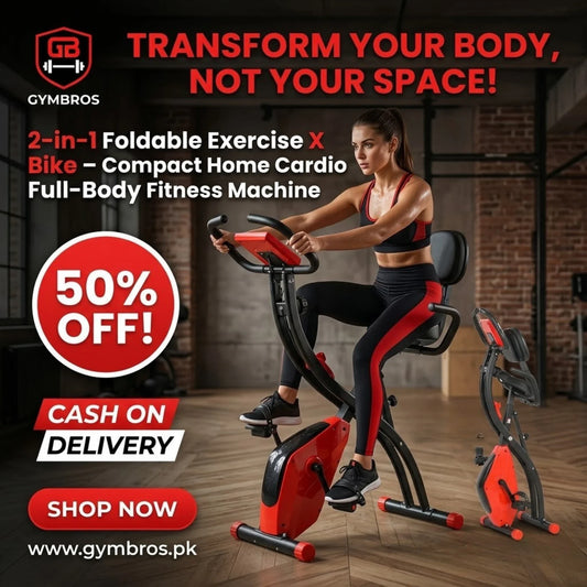 2-in-1 Foldable Exercise X Bike – Compact Home Cardio & Full-Body Fitness Machine