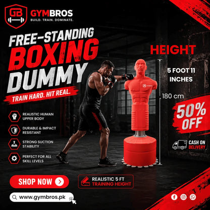 Boxing Mannequin Training Dummy 180cm (5.9 FEET) | Heavy Duty Freestanding Punching Bag with 200lb Sand-Filled Base for MMA, Kickboxing & Home Gym