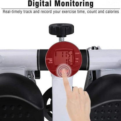 Mini Fitness Twist Stepper Exercise Machine with Electronic LED Display & Dual Hydraulic Drive | 2MM Steel Home Cardio Workout Stepper for Weight Loss & Full Body Fitness