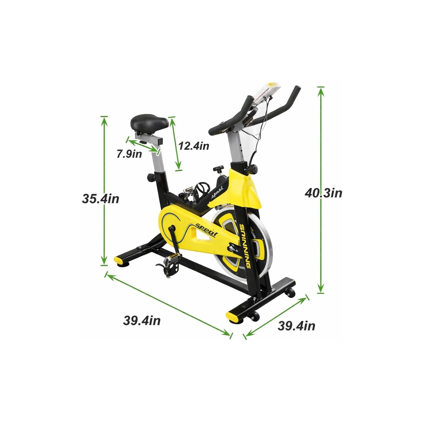 Sports Spin Magnetic Bike 150KG Capacity – Heavy Duty Indoor Cycling Bike (Yellow)