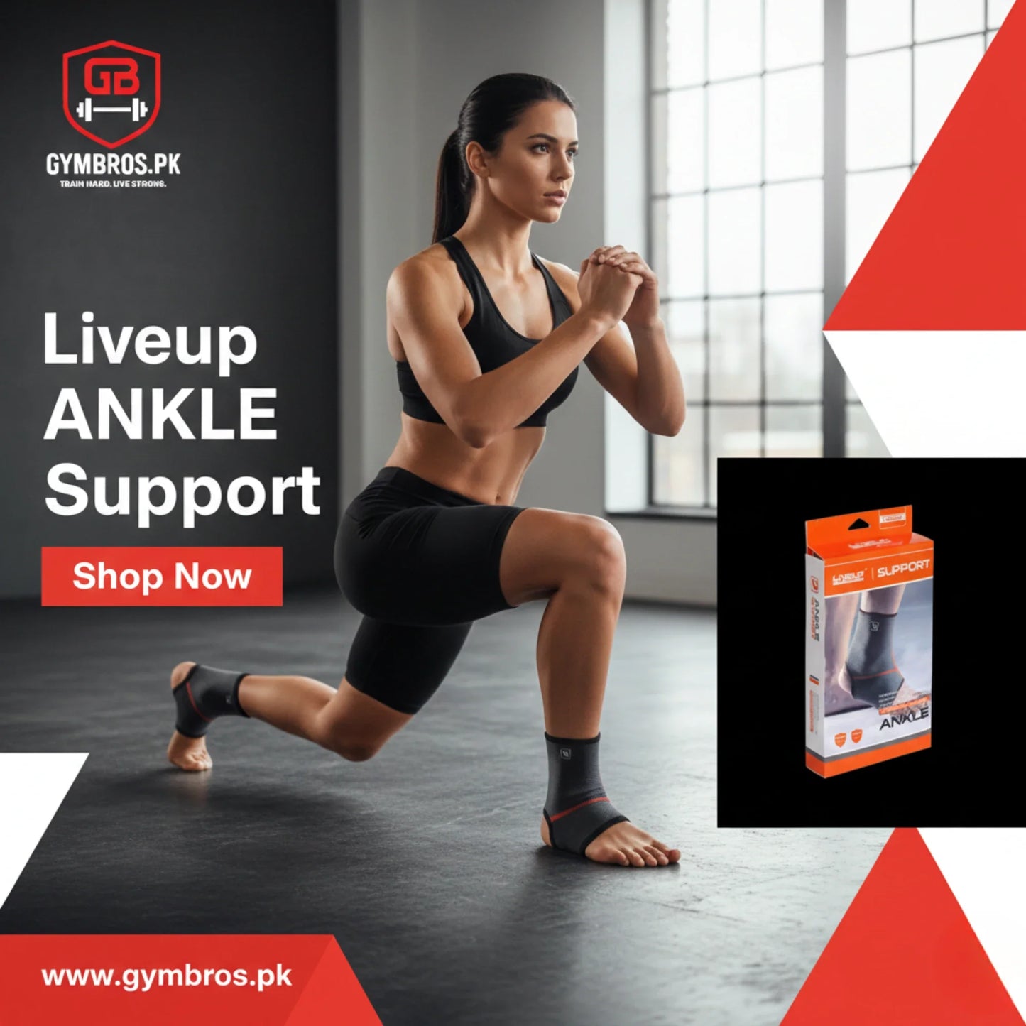LiveUp LS5634 Ankle Support | Compression Ankle Brace for Stability, Injury Protection & Joint Support