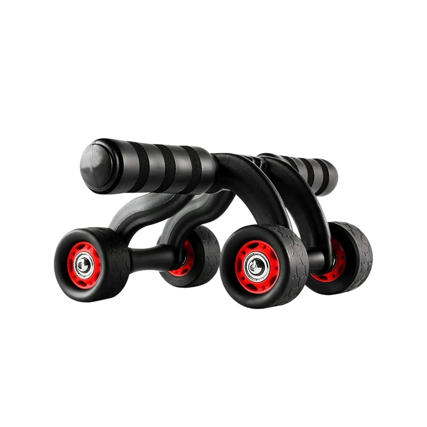 4-Wheel Ab Roller Abdominal Workout Equipment with EVA Grip, Steel Frame & PP/PVC Wheels, 30cm Body, 5.8cm Wide Wheels for Core Strength Training Fitness Roller for Abs, Arms & Home Gym Exercise
