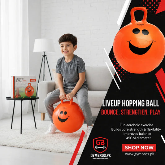Liveup Hopping Ball LS3220 | 45cm Kids Space Hopper Jumping Exercise Ball with Handle for Balance, Fitness & Active Play