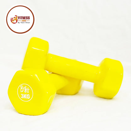 Single Vinyl Dumbbell Single Piece for Women Men – Ladies Dumbbell for Home Gym Exercise – 1kg 2kg 3kg 4kg 5kg Dumbbell for Weight Loss Fitness Yoga Aerobics Arm Workout – Non Slip Coated Dumbbell Weight for Home Gym Use – Single Fixed Weight Dumbbell