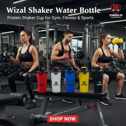 Wizal Water Bottle Shaker Leakproof Gym Bottle Durable Premium Plastic Mixing Bottle for Protein Shakes, Fitness, Office & Outdoor Hydration Use
