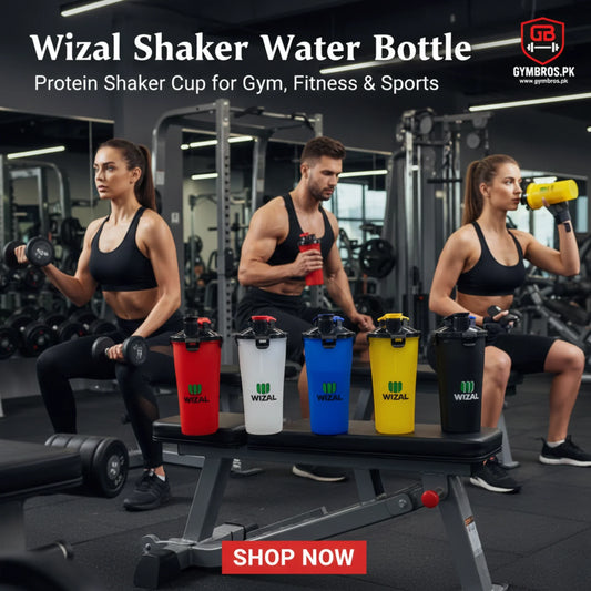 Wizal Water Bottle Shaker Leakproof Gym Bottle Durable Premium Plastic Mixing Bottle for Protein Shakes, Fitness, Office & Outdoor Hydration Use