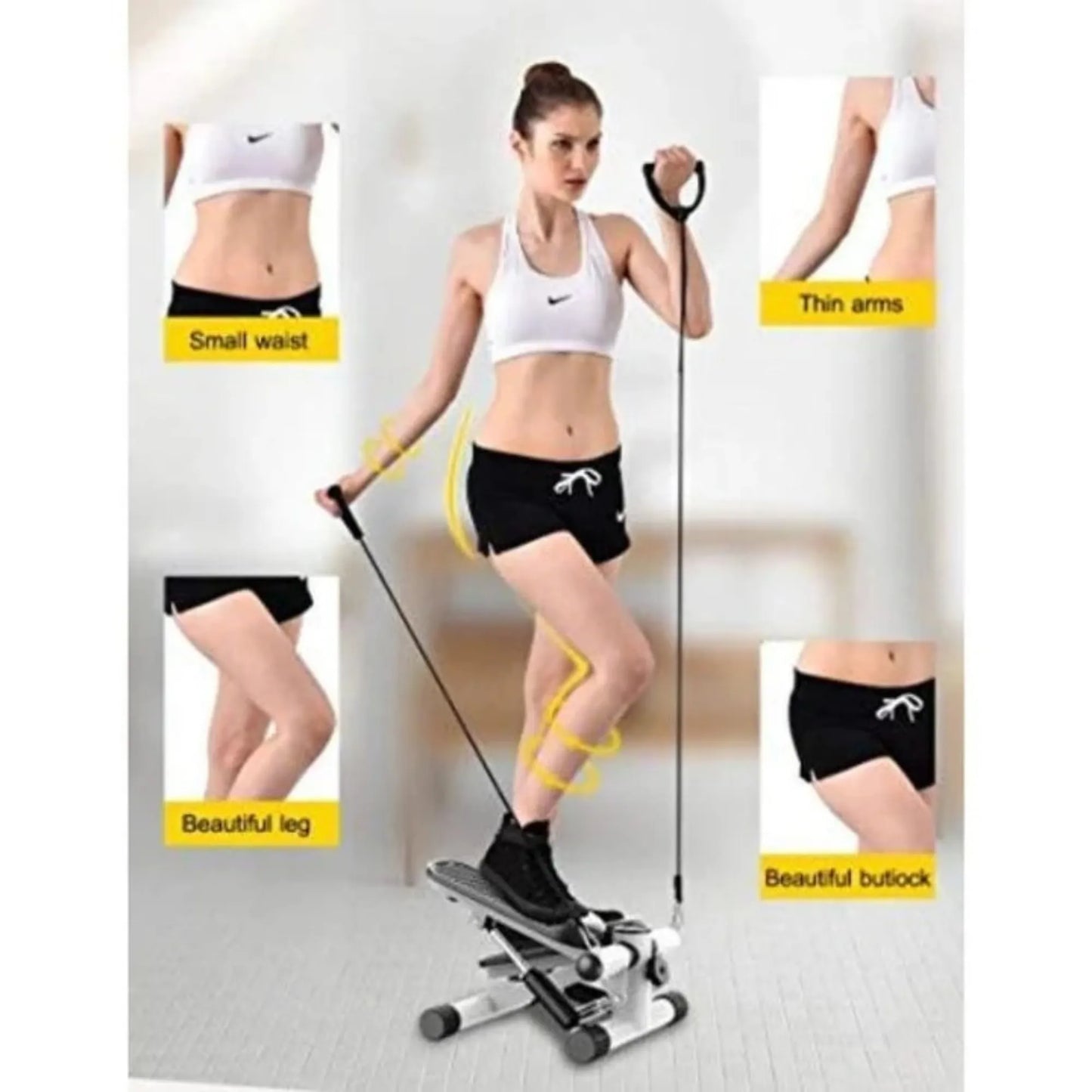 Mini Fitness Twist Stepper Exercise Machine with Electronic LED Display & Dual Hydraulic Drive | 2MM Steel Home Cardio Workout Stepper for Weight Loss & Full Body Fitness