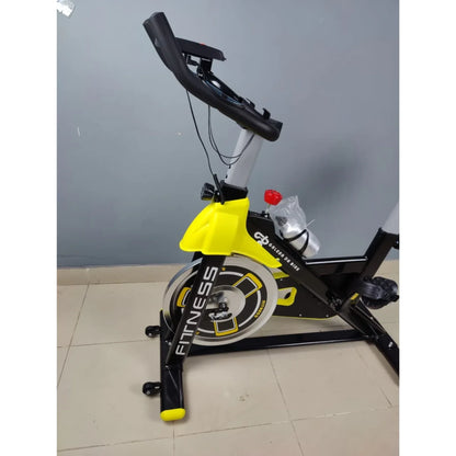 Sports Spin Magnetic Bike 150KG Capacity – Heavy Duty Indoor Cycling Bike (Yellow)