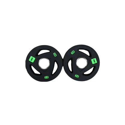 20KG Olympic Rubber Coated Barbell Plate Pair (2 x 20KG) – Tri-Grip Design, 2 Inch Hole