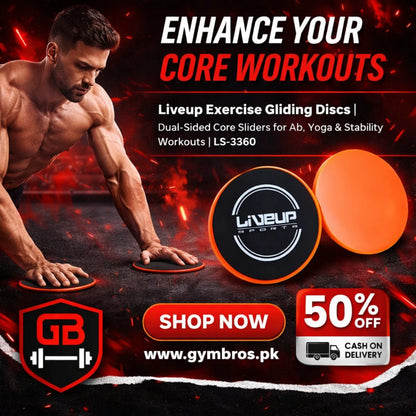 Liveup Exercise Gliding Discs LS-3360 | Dual-Sided Core Sliders for Abs, Yoga, Stability, Balance & Full Body Workout Training