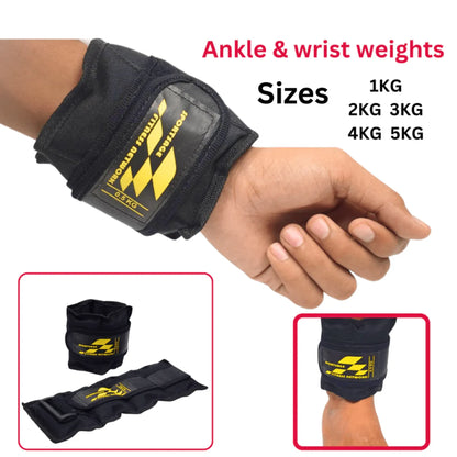 Ankle Weights & Wrist Weights (Pack of 2 ) 1kg–5kg (0.5kg–2.5kg Each) Heavy Duty Nylon Casing with Velcro Strap for Leg & Arm Toning, Strength Training, Walking, Running & Home Workout Fitness