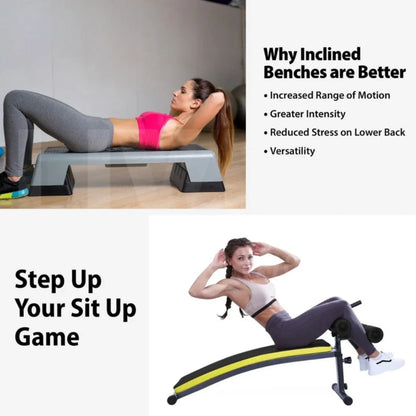 FitnessLab Adjustable Incline Sit-Up Bench – Multi-Functional Weight Bench for Core Strength & Upper Body Workouts | Heavy-Duty Steel Home Gym Equipment