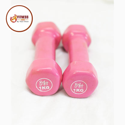 Single Vinyl Dumbbell Single Piece for Women Men – Ladies Dumbbell for Home Gym Exercise – 1kg 2kg 3kg 4kg 5kg Dumbbell for Weight Loss Fitness Yoga Aerobics Arm Workout – Non Slip Coated Dumbbell Weight for Home Gym Use – Single Fixed Weight Dumbbell