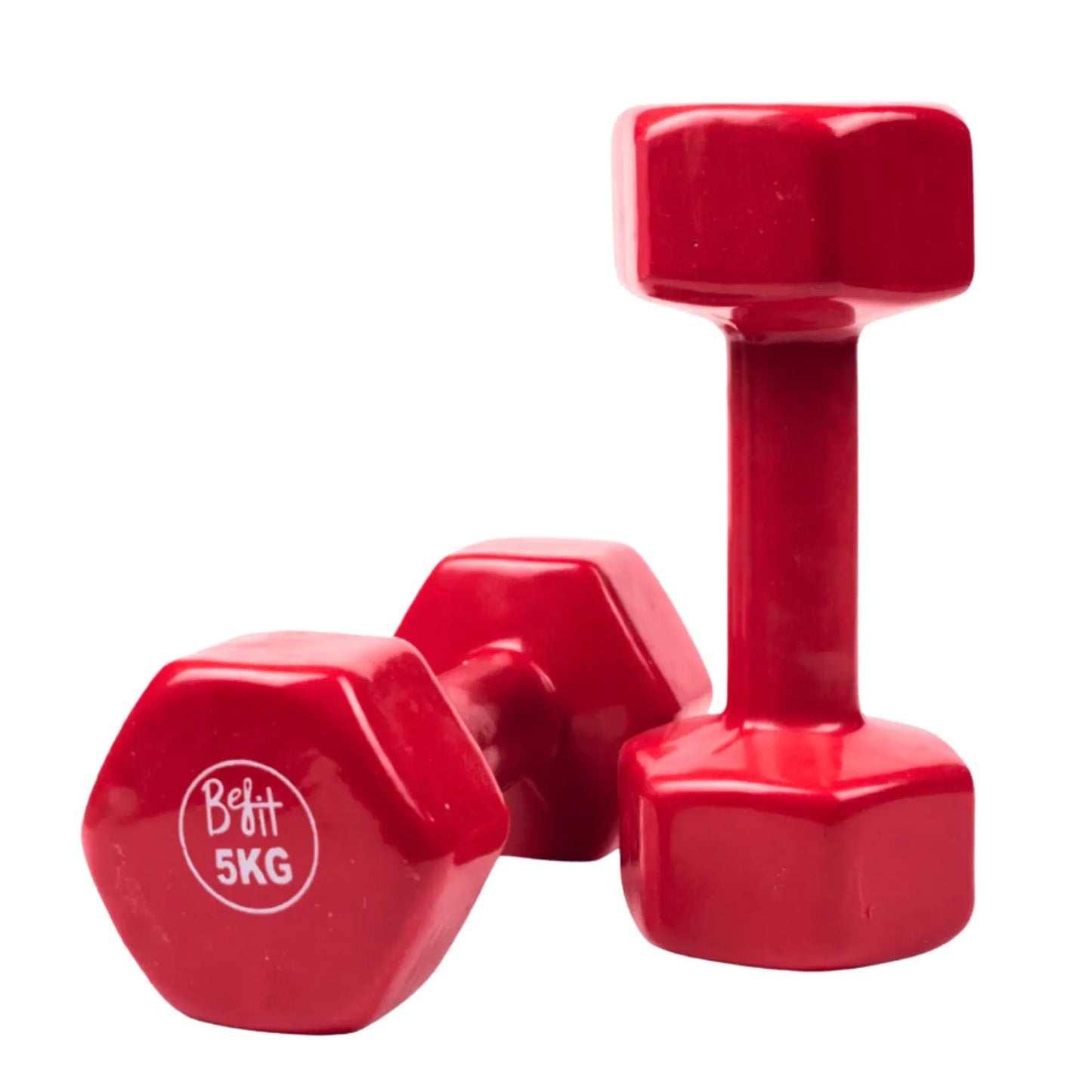 Vinyl Coated Dumbbells 1KG to 5KG (Pack of 2) Anti-Roll Hand Weights for Home Workout, Strength Training, Fitness Exercise & Muscle Toning