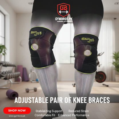 Adjustable Velcro Cotton Knee Brace Support Pair for Pain Relief, Sports, Gym & Injury Recovery | Compression Knee Support with Adjustable Straps for Men & Women
