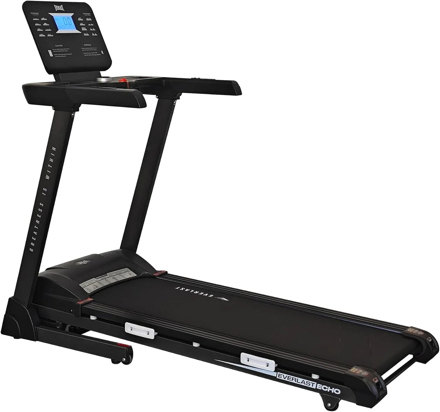 Everlast Echo Treadmill, 2.5 Peak HP Motor, 18KM/H Speed, 15 Auto Incline Levels, Bluetooth Support, 450 × 1300MM Running Deck, Ever-Flex Cushioning, 120KG Capacity, Foldable Home Fitness Treadmill for Walking, Jogging & Running