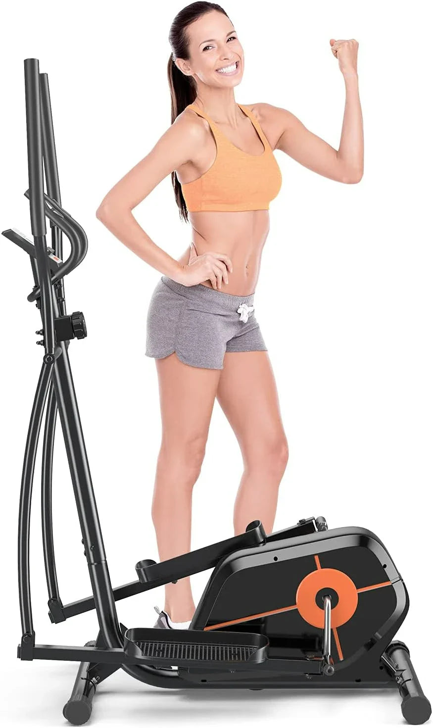 Magnetic Elliptical Cross Trainer | Elliptical Exercise Machine with 8-Level Magnetic Resistance, LCD Monitor, 2KG Flywheel & 100KG User Capacity