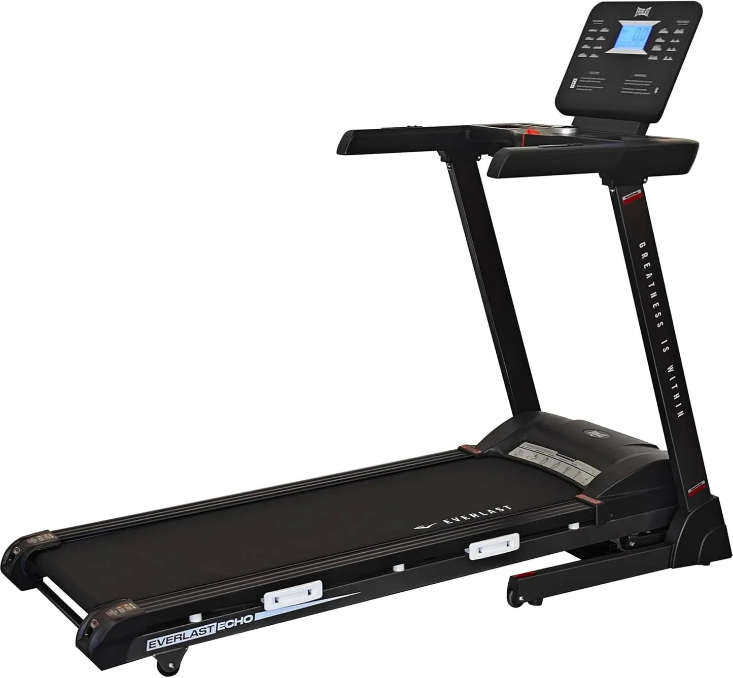 Everlast Echo Treadmill, 2.5 Peak HP Motor, 18KM/H Speed, 15 Auto Incline Levels, Bluetooth Support, 450 × 1300MM Running Deck, Ever-Flex Cushioning, 120KG Capacity, Foldable Home Fitness Treadmill for Walking, Jogging & Running