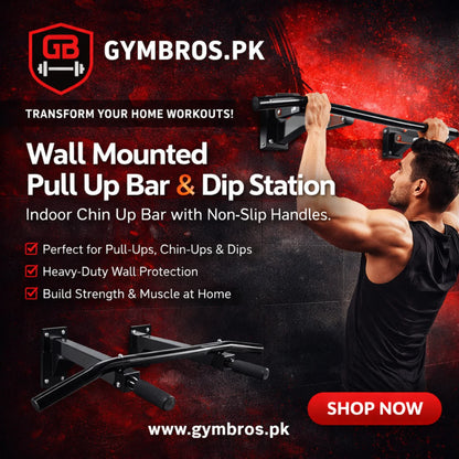 Imported Wall Mounted Pull Up Bar with 3 Grip Positions, Heavy Duty Steel Construction & 300lbs Weight Capacity for Chin-Ups, Parallel Bar Dips & Total Body Workout Training