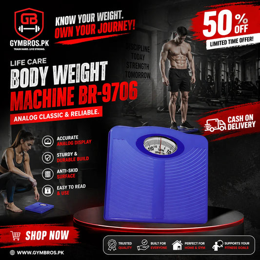 LifeCare Mechanical Weight Scale BR-9706 | Analog Body Weighing Machine with Dial Display, 120kg Capacity, Durable Platform for Home Use