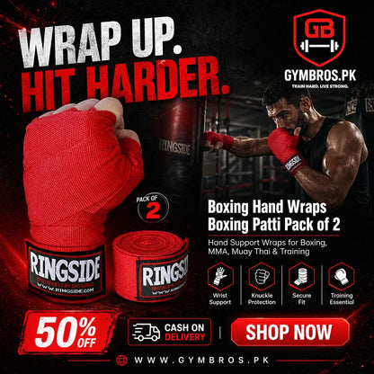 Boxing Hand Wraps (Pack of 4) | Cotton Blend Boxing Patti for Wrist Support, MMA, Muay Thai, Kickboxing & Training