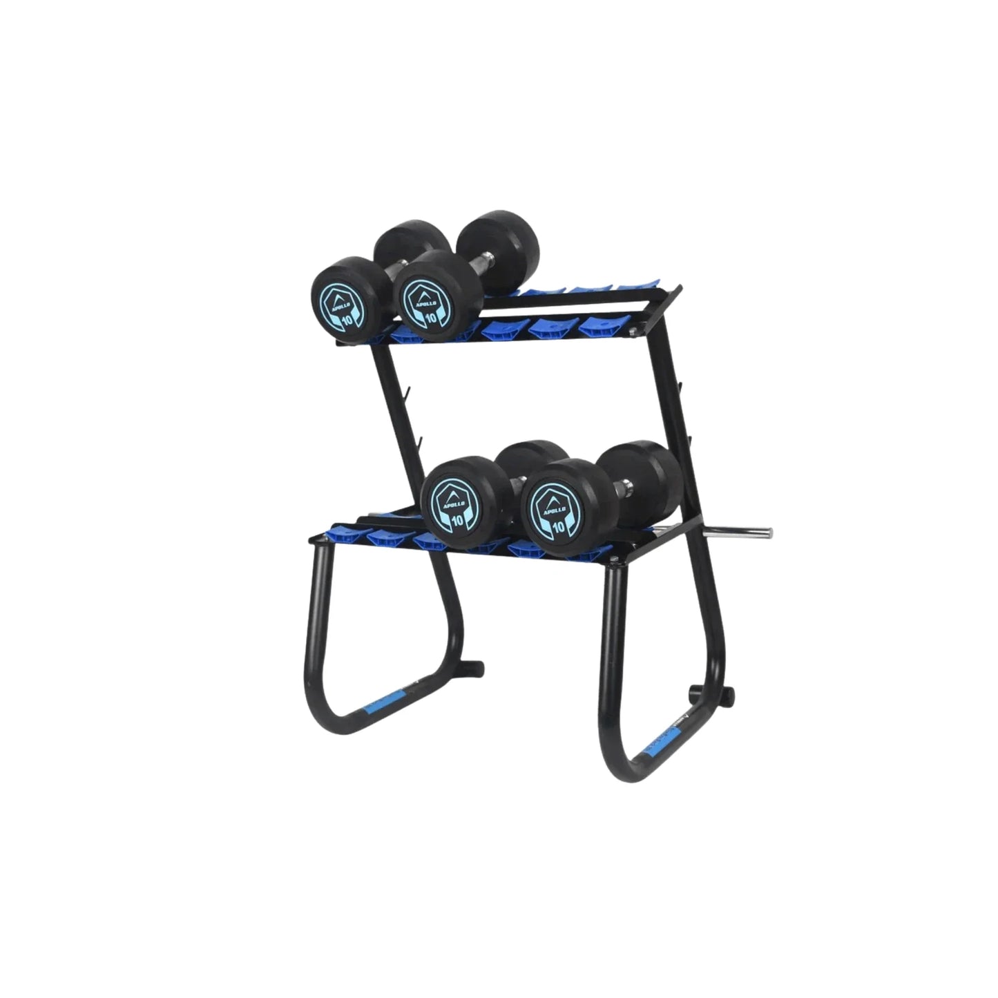 Dumbbell Stand BlueRay Blue/Black Heavy-Duty Iron Rod Rack | Compact 2ft Home Gym Storage Stand with Rubber Grip Anti-Slip Dumbbell Organizer for Fitness Equipment
