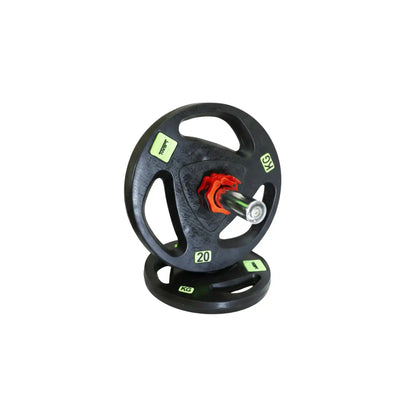 20KG Olympic Rubber Coated Barbell Plate Pair (2 x 20KG) – Tri-Grip Design, 2 Inch Hole