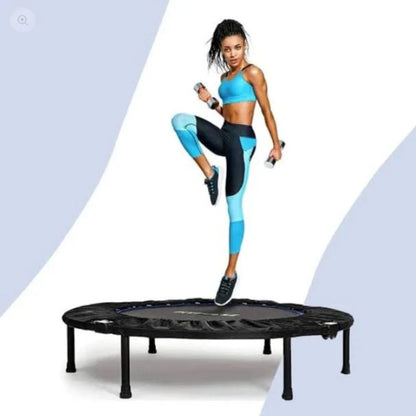 40 Inch Foldable Fitness Trampoline for Home Workout | Mini Rebounder Exercise Trampoline, Heavy Duty 114KG Load Capacity, With or Without Stand,  Waist Drum Spring System & Portable Indoor/Outdoor Use