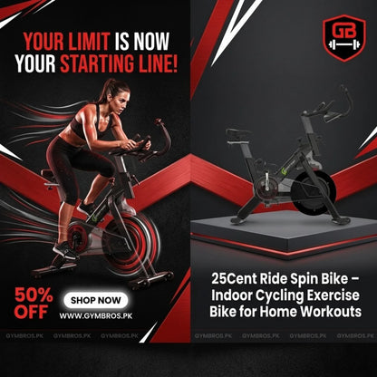 25Cent Ride Spin Bike – Indoor Cycling Exercise Bike for Home Workouts
