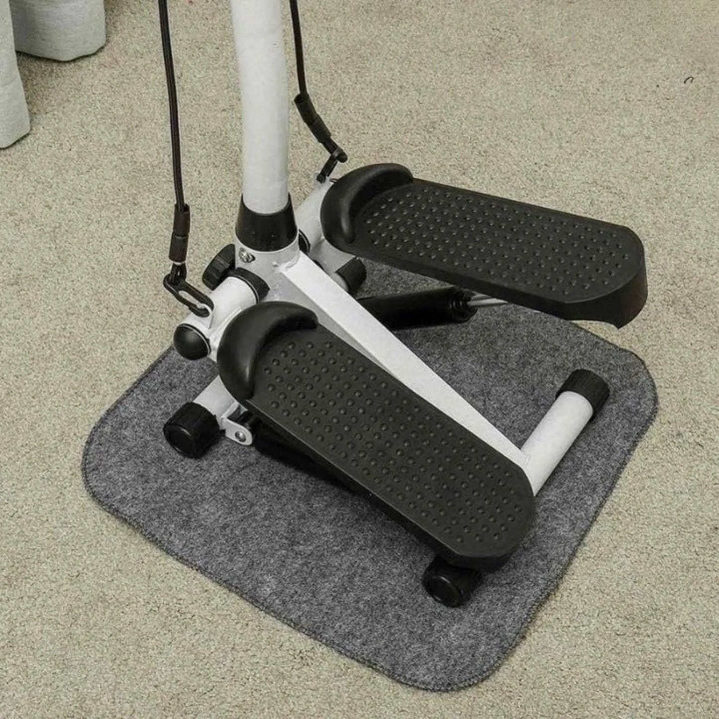 Mini Twist Stepper with Handle & Resistance Bands | Foldable Full Body Fitness Stepper Machine with LCD Monitor, Adjustable Height & Hydraulic System for Home Workout
