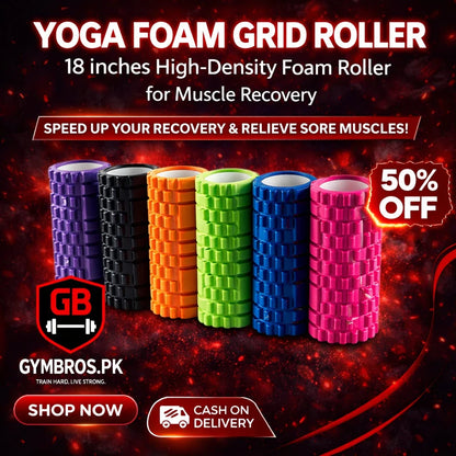 Yoga Foam Grid Roller (13 & 18 Inches) | High-Density EVA Muscle Massage Roller for Deep Tissue Recovery, Stretching, Yoga, Pilates & Fitness Therapy