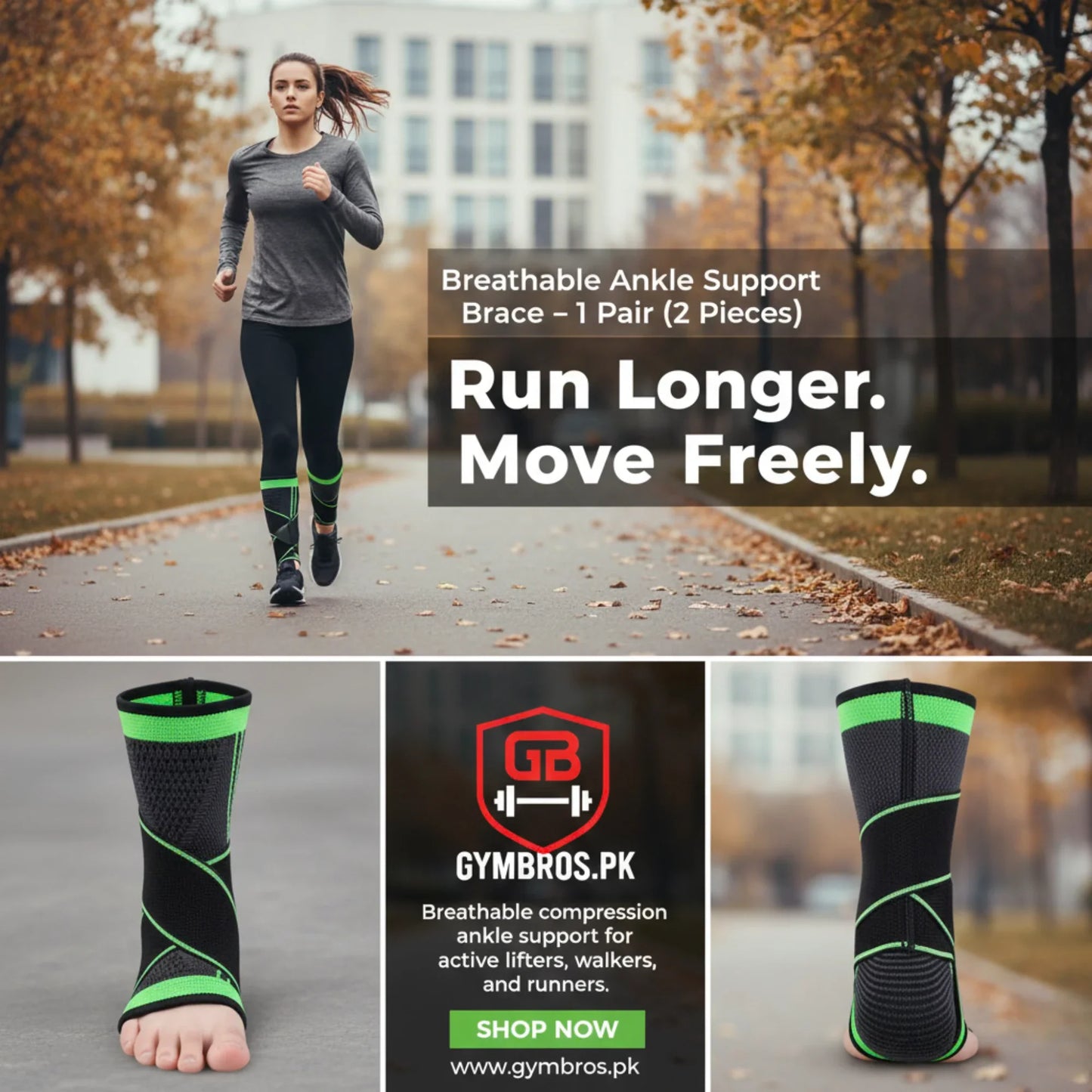 Ankle Brace Support for Gym & Sports | Adjustable Compression Ankle Stabilizer