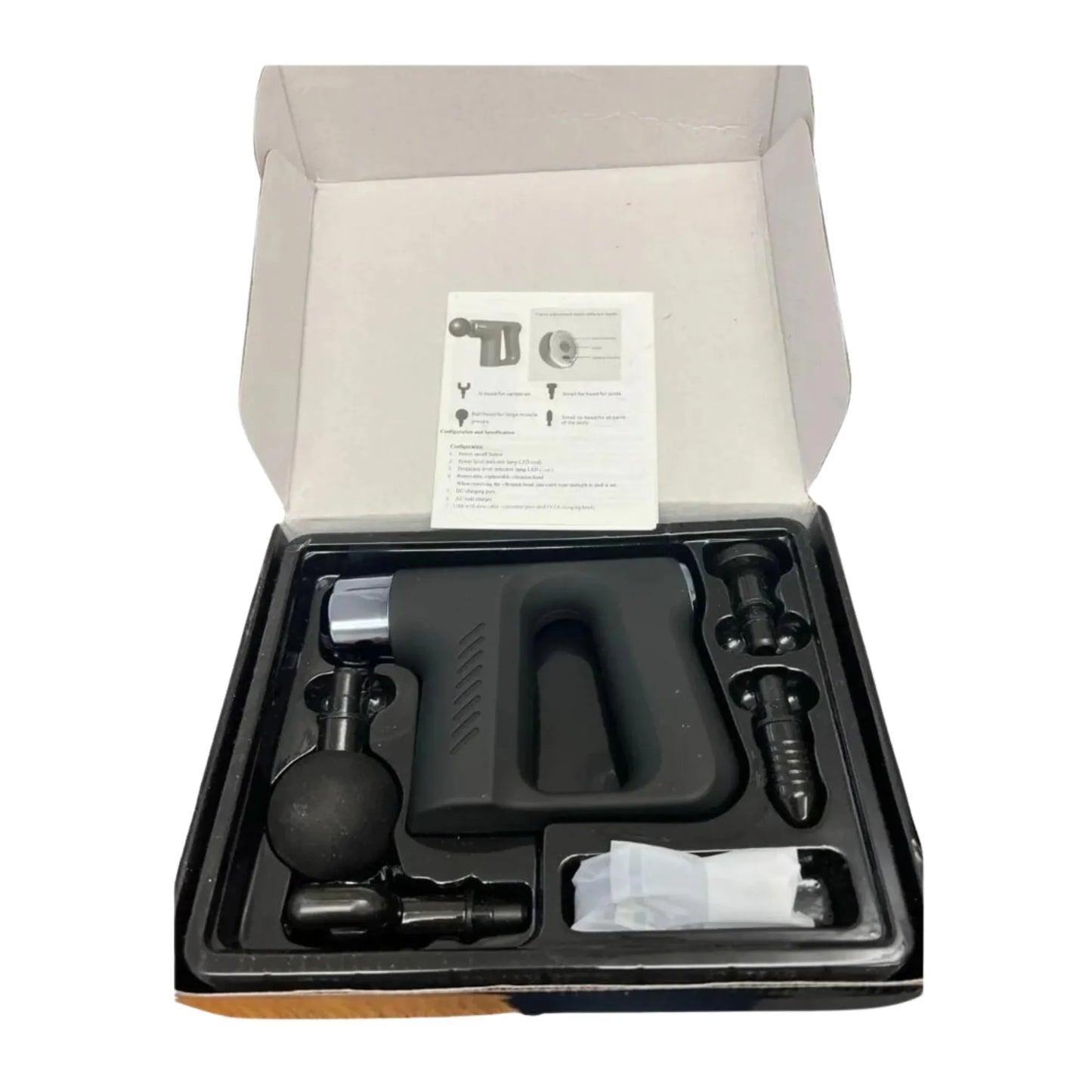 Mini Massage Gun KH-740 Cordless Deep Tissue Muscle Vibration Percussive Massager with 5 Speed Levels, 4 Massage Heads, 20W Motor, 1800mAh Rechargeable Battery, 6mm Amplitude & Ergonomic Multi-Grip Handle