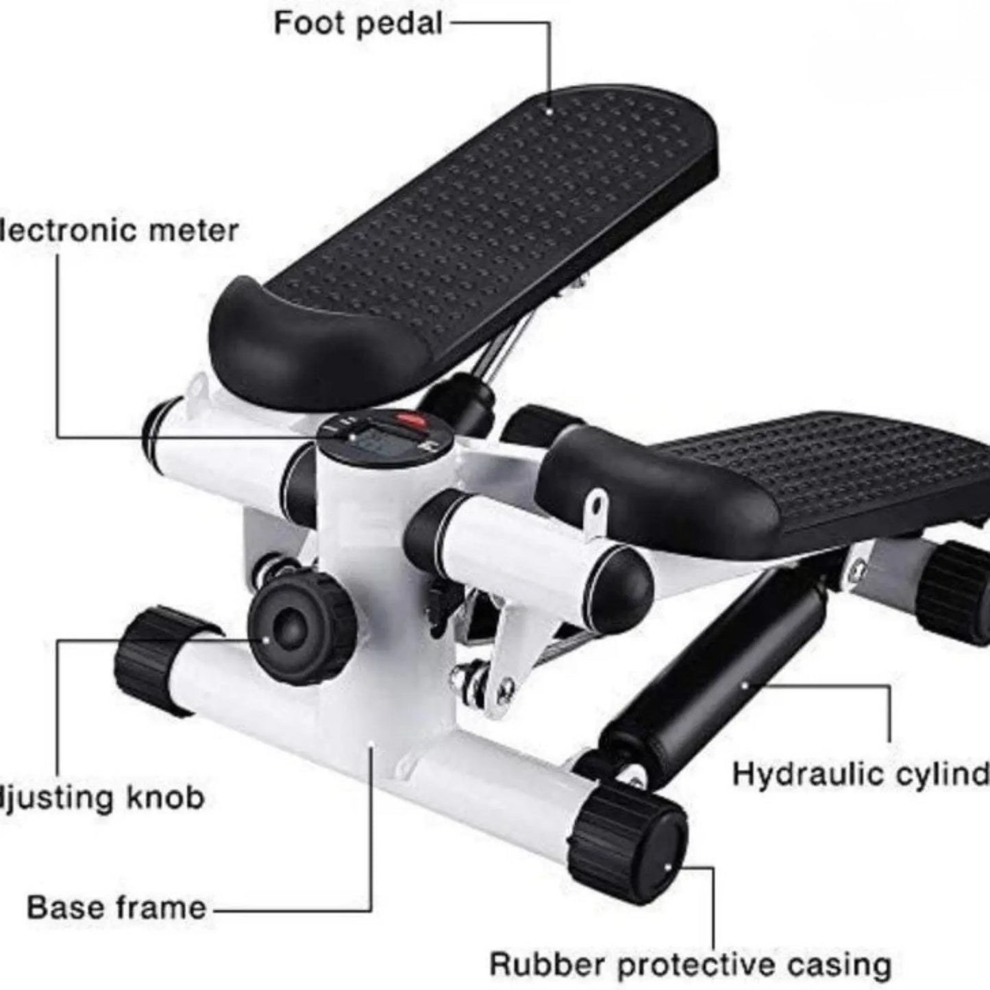 Mini Fitness Twist Stepper Exercise Machine with Electronic LED Display & Dual Hydraulic Drive | 2MM Steel Home Cardio Workout Stepper for Weight Loss & Full Body Fitness