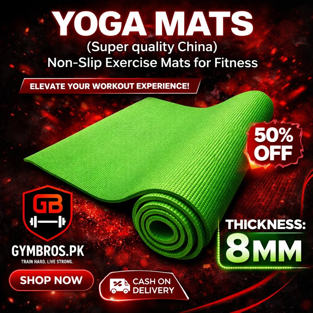 Yoga Mats (Super Quality China) Non-Slip Exercise Mat for Fitness, Gym & Home Workout – 8mm / 10mm / 15mm Thickness, Durable PVC Material, Comfortable Cushioning for Yoga, Pilates & Exercise Training