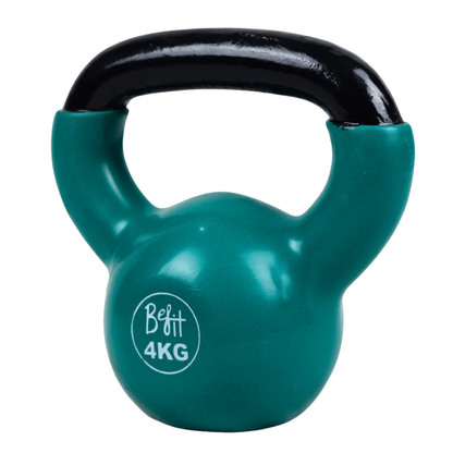 Vinyl Coated Cast Iron Kettlebell 2kg–20kg Solid Weight Training Kettle Bell with Wide Grip Handle, Flat Base & PVC Protective Coating for Full Body Strength, Cardio & Functional Home Gym Workout