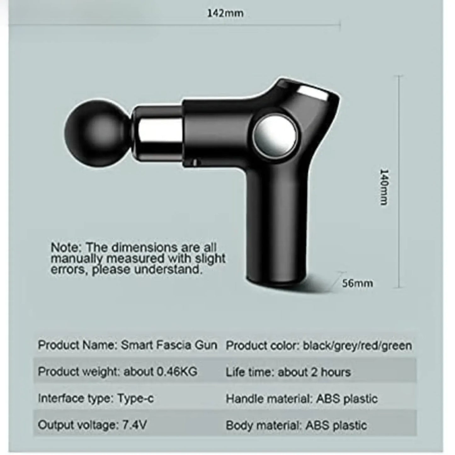 KH-515 Electric Mini Fascial Massage Gun | 32 Speed Levels, 3200RPM Deep Tissue Muscle Massager with LED Touch Screen, Type-C Charging, 24W Power, 4 Massage Heads & Low Noise Portable Design