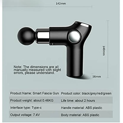 KH-515 Electric Mini Fascial Massage Gun | 32 Speed Levels, 3200RPM Deep Tissue Muscle Massager with LED Touch Screen, Type-C Charging, 24W Power, 4 Massage Heads & Low Noise Portable Design