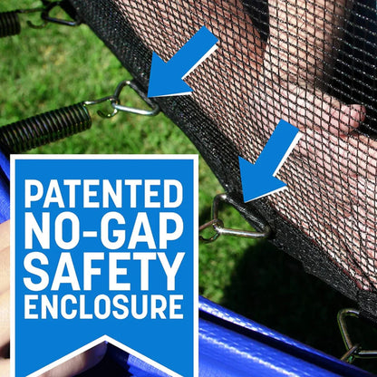 Round Outdoor Trampoline with Safety Net & Zipper Entrance (8ft, 10ft, 12ft, 14ft, 16ft) | Heavy-Duty Galvanized Steel Frame, High-Elastic Jump Mat & Weather-Resistant Garden Trampoline for Kids & Family