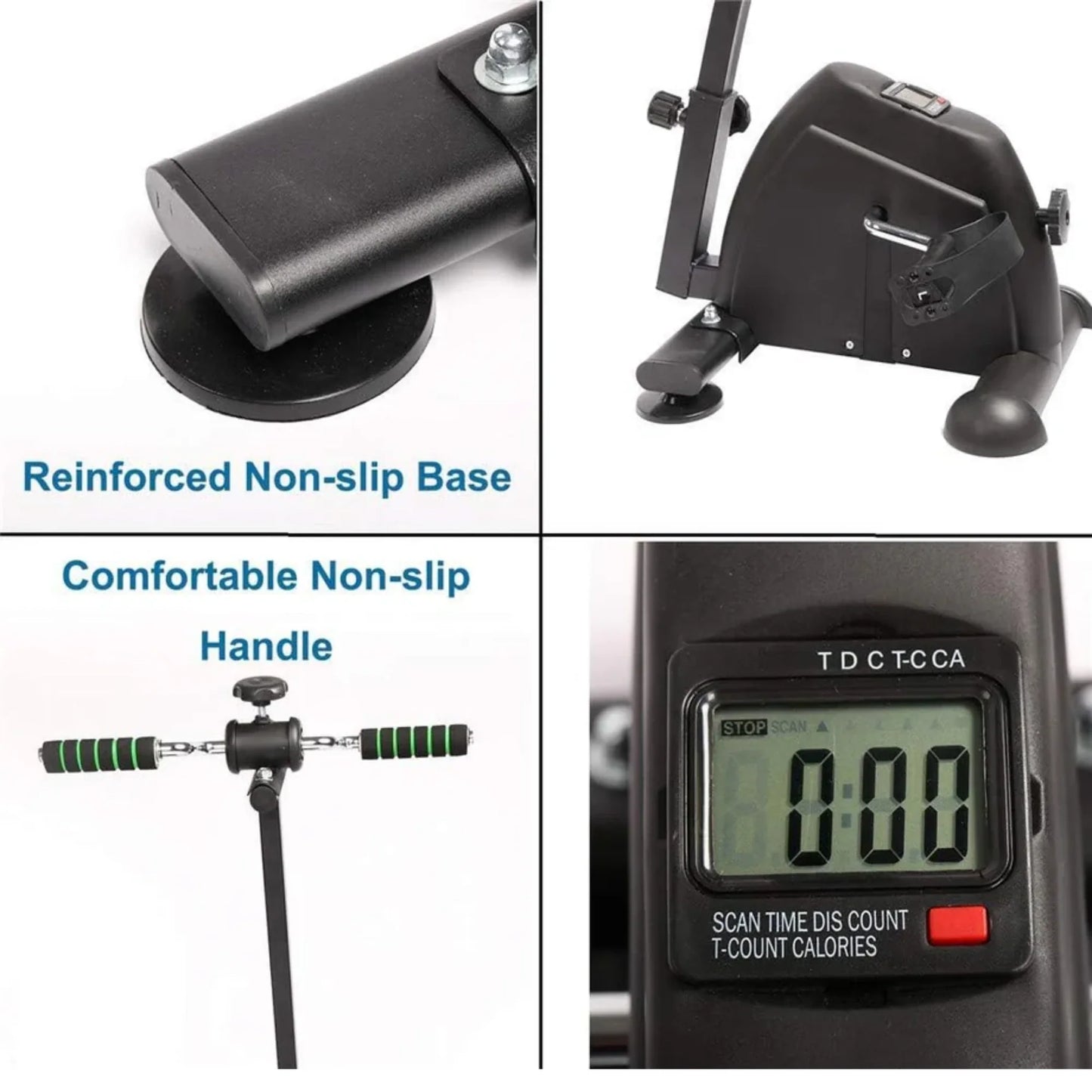 Digital Mini Exercise Bike – Black Pedal Exerciser for Arms & Legs | Compact Fitness Cycle with Digital Meter for Home & Office Workouts